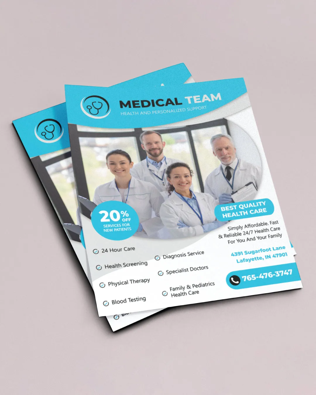 Striking Blue and Gray Flyers AP Printing - Striking Blue and Gray Flyers - Custom Printing Services