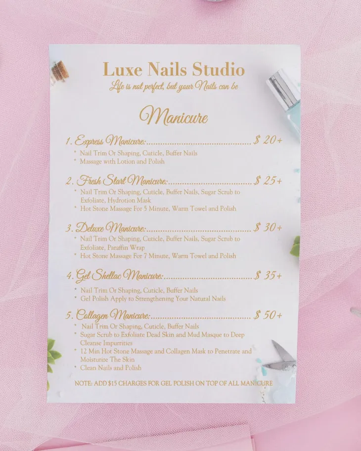 AP Printing - Golden Petal Grace Menu - Custom Printing Services