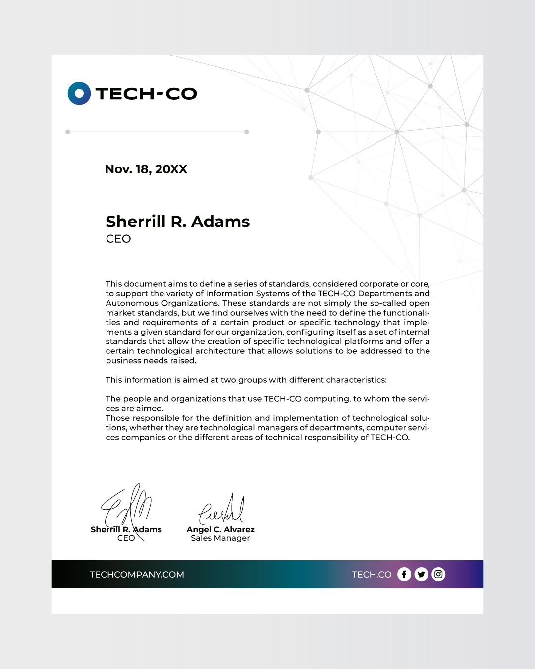 Modern CEO Tech Company Letterhead AP Printing - Modern CEO Tech Company Letterhead - Custom Printing Services