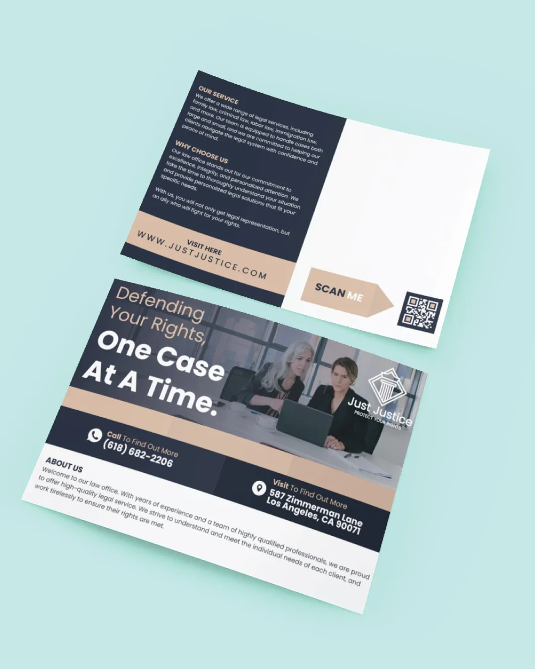 Beige and Dark Blue Postcards AP Printing - Beige and Dark Blue Postcards - Custom Printing Services