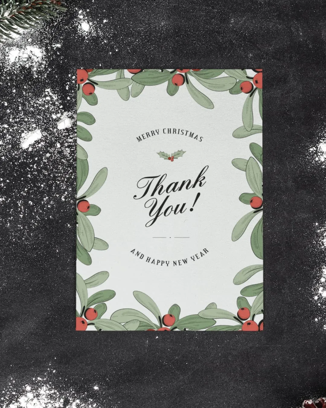 AP Printing - Strawberry Christmas Branches Card - Custom Printing Services