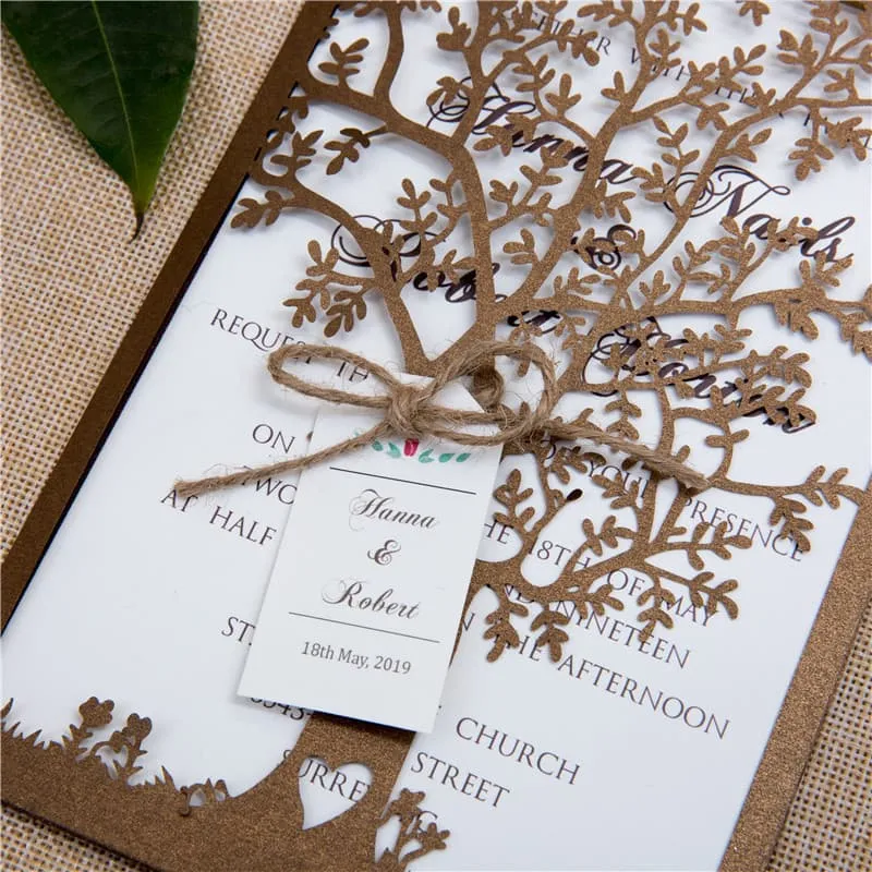 AP Printing - Lovely Dancing Girl Laser Cut Wedding Invitation - Custom Printing Services