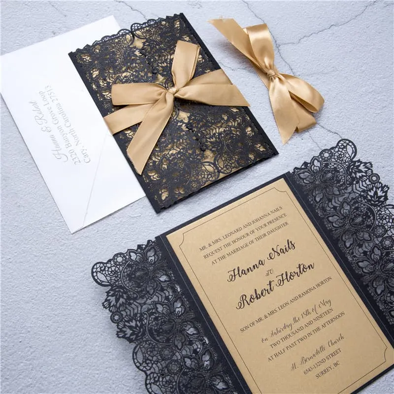 AP Printing - Laser Cut Template JP1 Wedding Invitation - Custom Printing Services