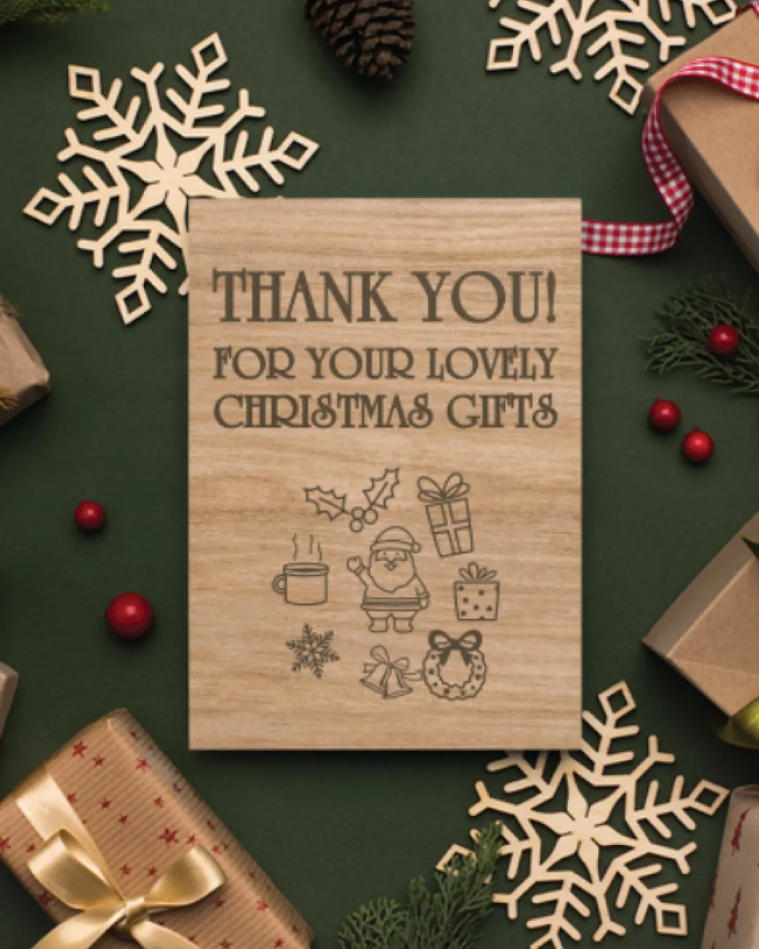 AP Printing - Wooden Elegance Gratitude Card - Custom Printing Services