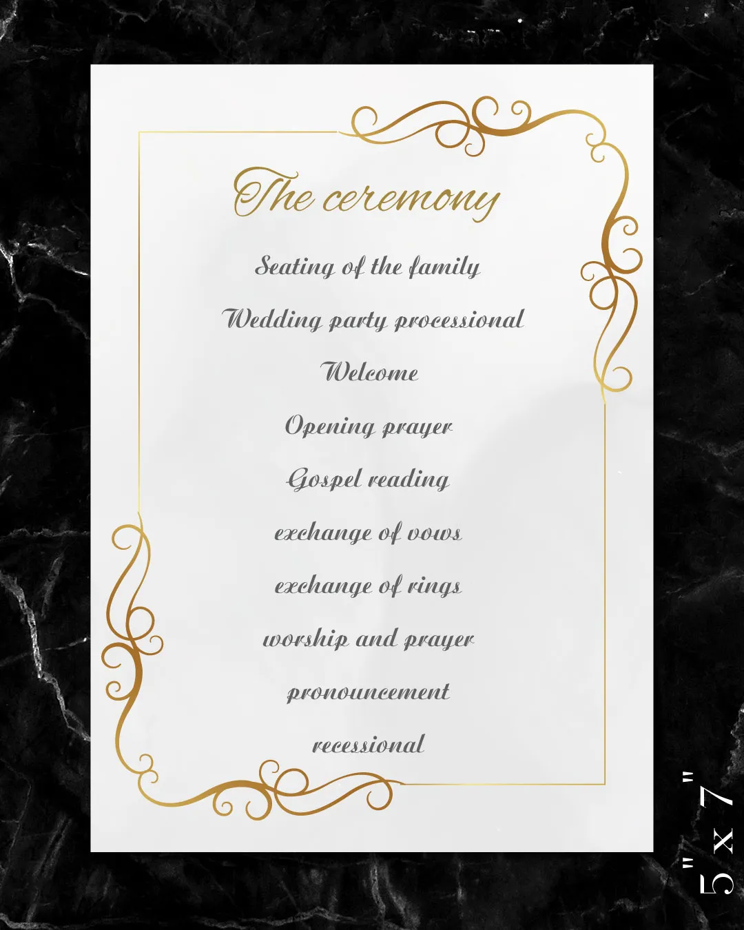 Elegant Ornate Design Wedding Program Cards AP Printing - Elegant Ornate Design Wedding Program Cards - Custom Printing Services