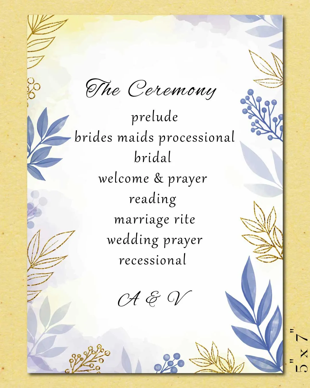 Dazzling Spaciousness Wedding Program Cards AP Printing - Dazzling Spaciousness Wedding Program Cards - Custom Printing Services