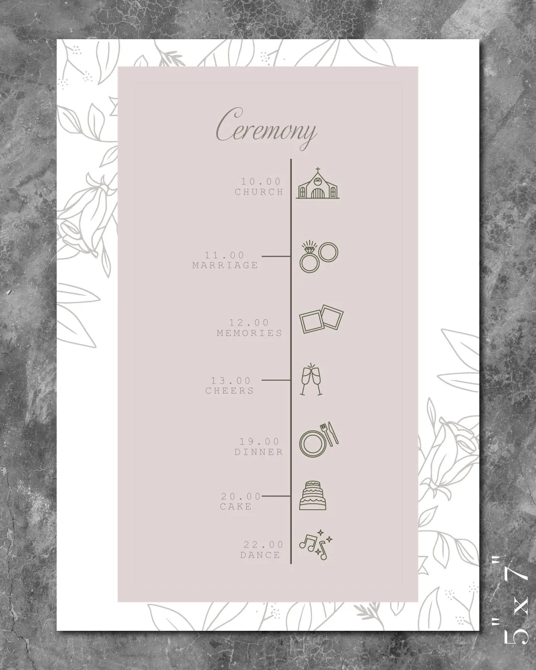 AP Printing - Contour Of Gray Flowers Wedding Program Cards - Custom Printing Services