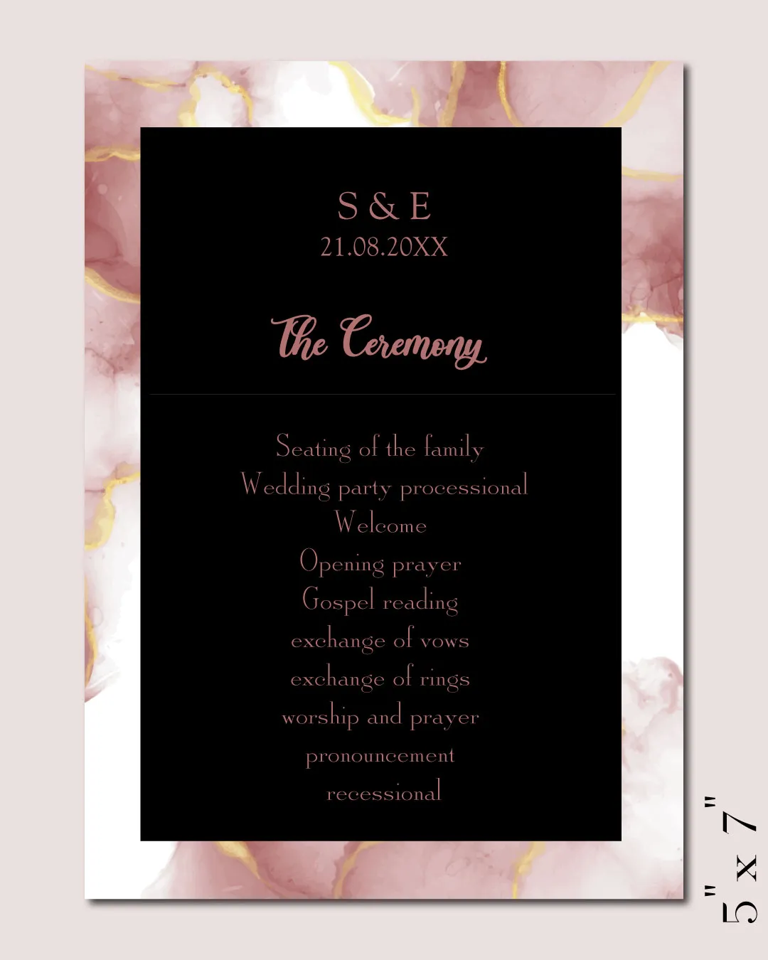 AP Printing - Grim Modernity Wedding Program Cards - Custom Printing Services