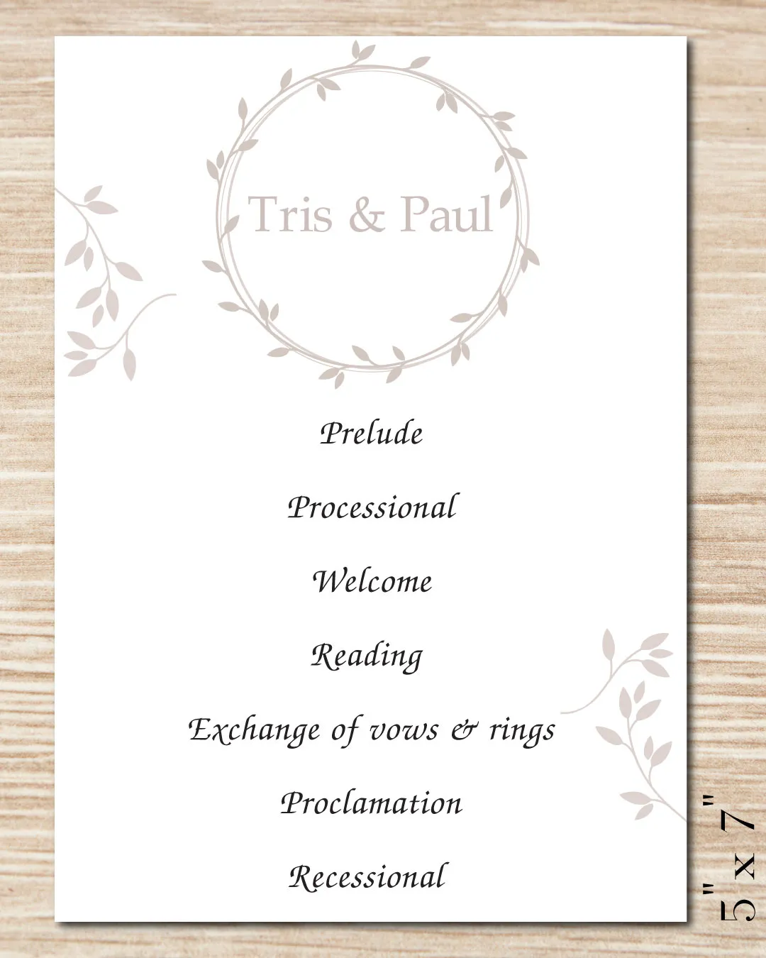Fresh Air Background Wedding Program Cards AP Printing - Fresh Air Background Wedding Program Cards - Custom Printing Services
