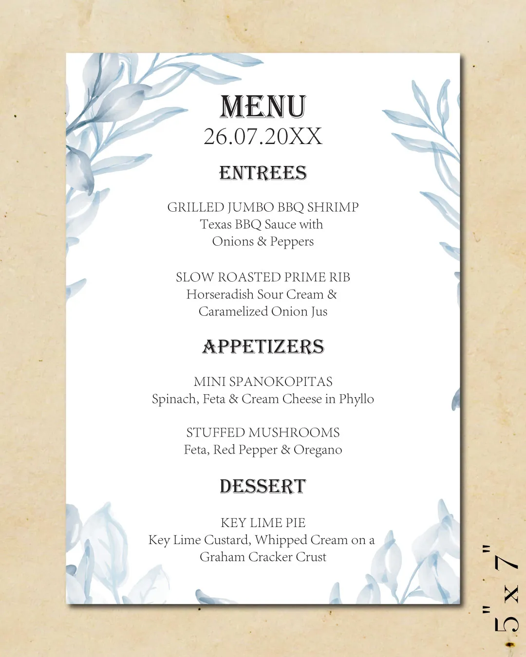 AP Printing - Contrast Power Wedding Menu Cards - Custom Printing Services