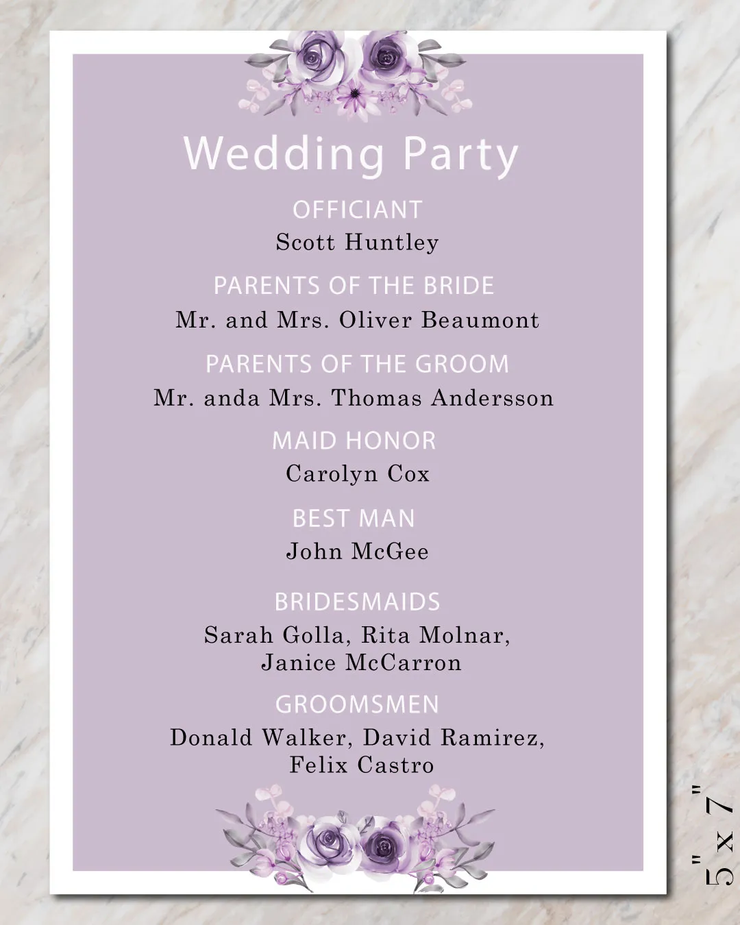 AP Printing - Lush Orchid Themes Wedding Program Cards - Custom Printing Services