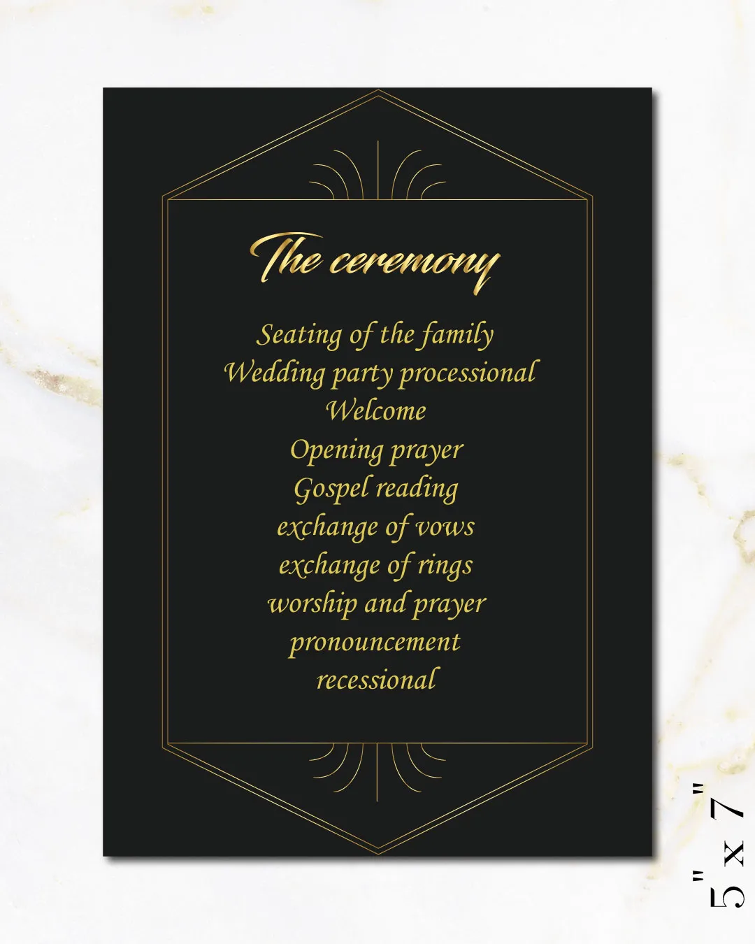 Gatsby Gold Lettering Wedding Program Cards AP Printing - Gatsby Gold Lettering Wedding Program Cards - Custom Printing Services