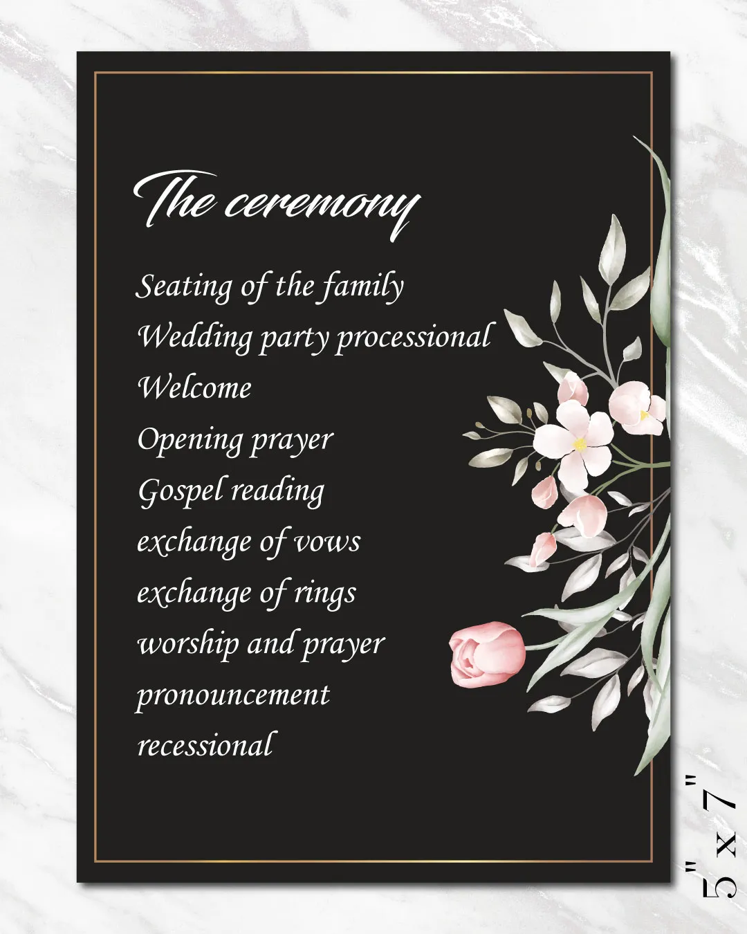AP Printing - Beautiful Daisies And Roses Wedding Program Cards - Custom Printing Services