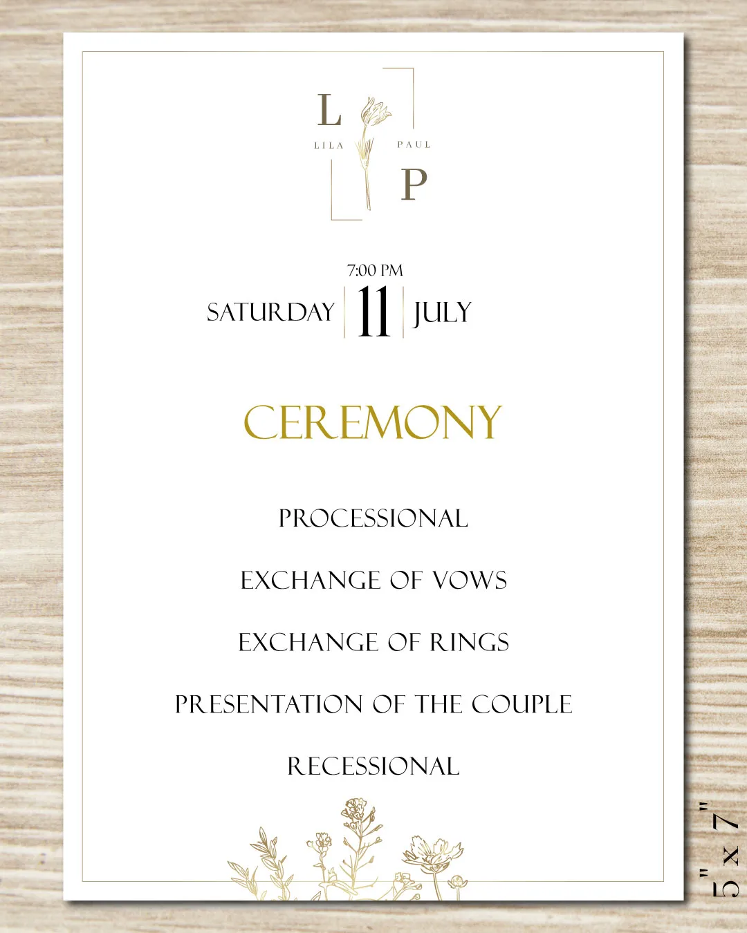 Vintage Elegance Wedding Program Cards AP Printing - Vintage Elegance Wedding Program Cards - Custom Printing Services