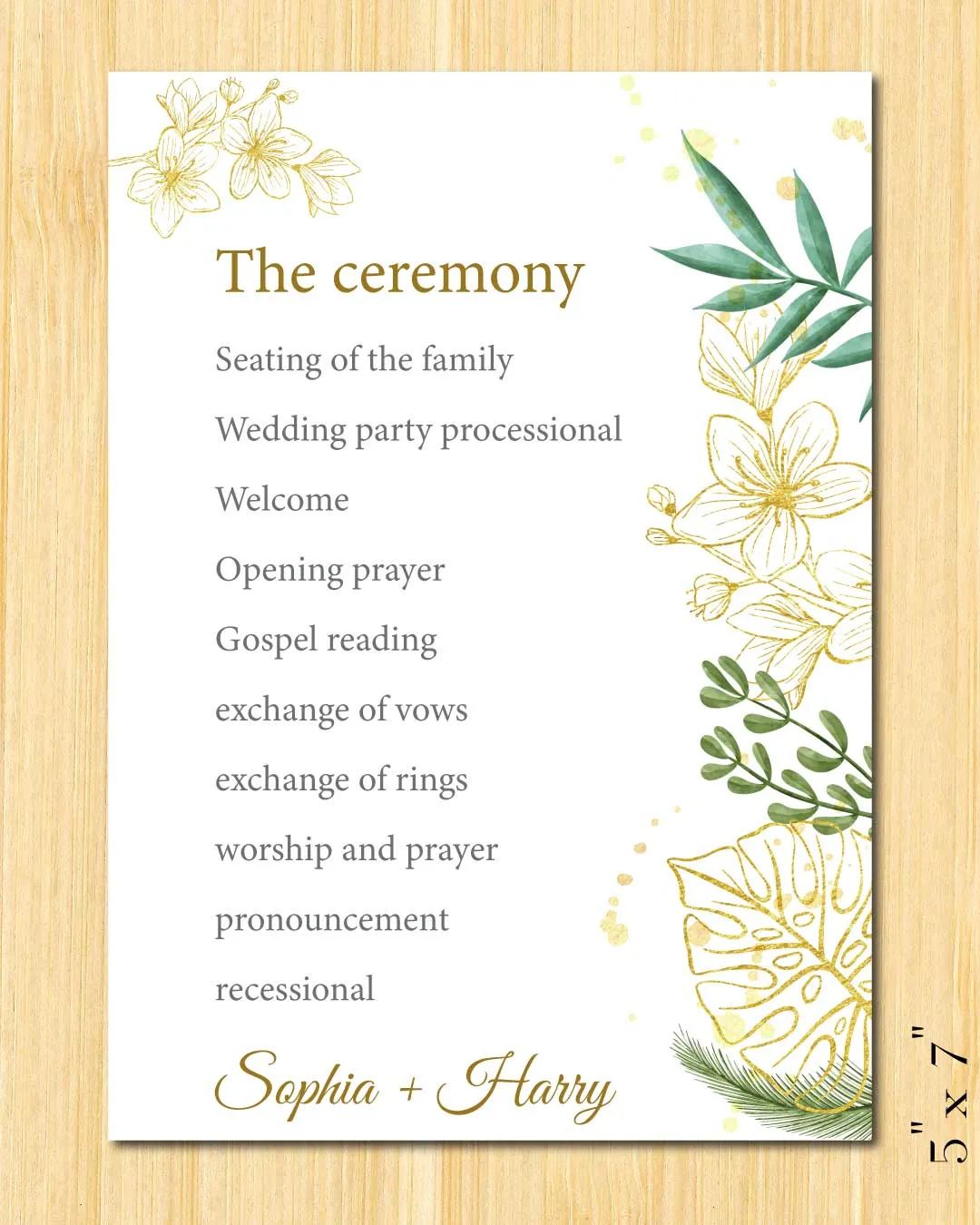 Dazzling Breadth Wedding Program Cards AP Printing - Dazzling Breadth Wedding Program Cards - Custom Printing Services