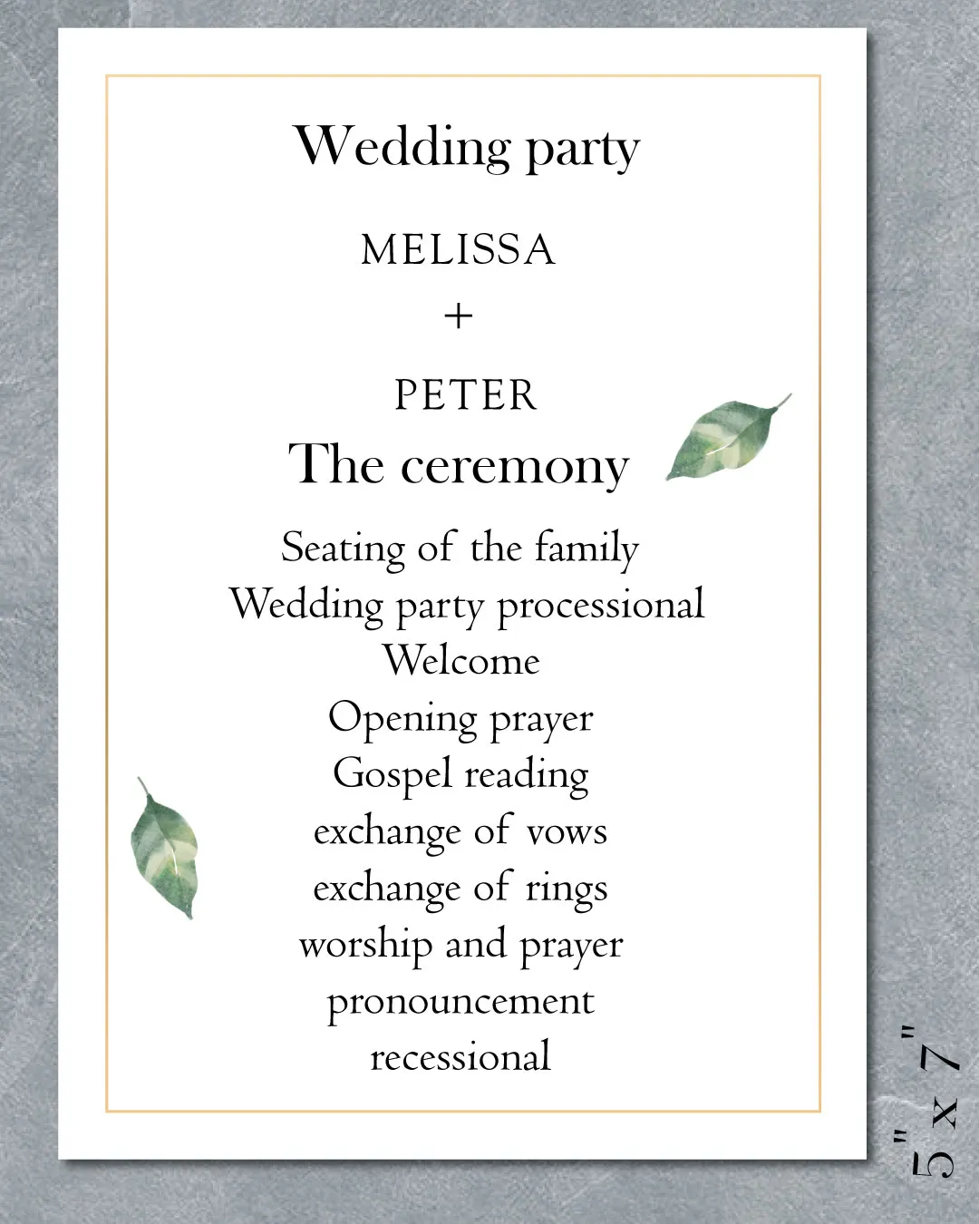 Emblazoned Minimalism Wedding Program Cards AP Printing - Emblazoned Minimalism Wedding Program Cards - Custom Printing Services