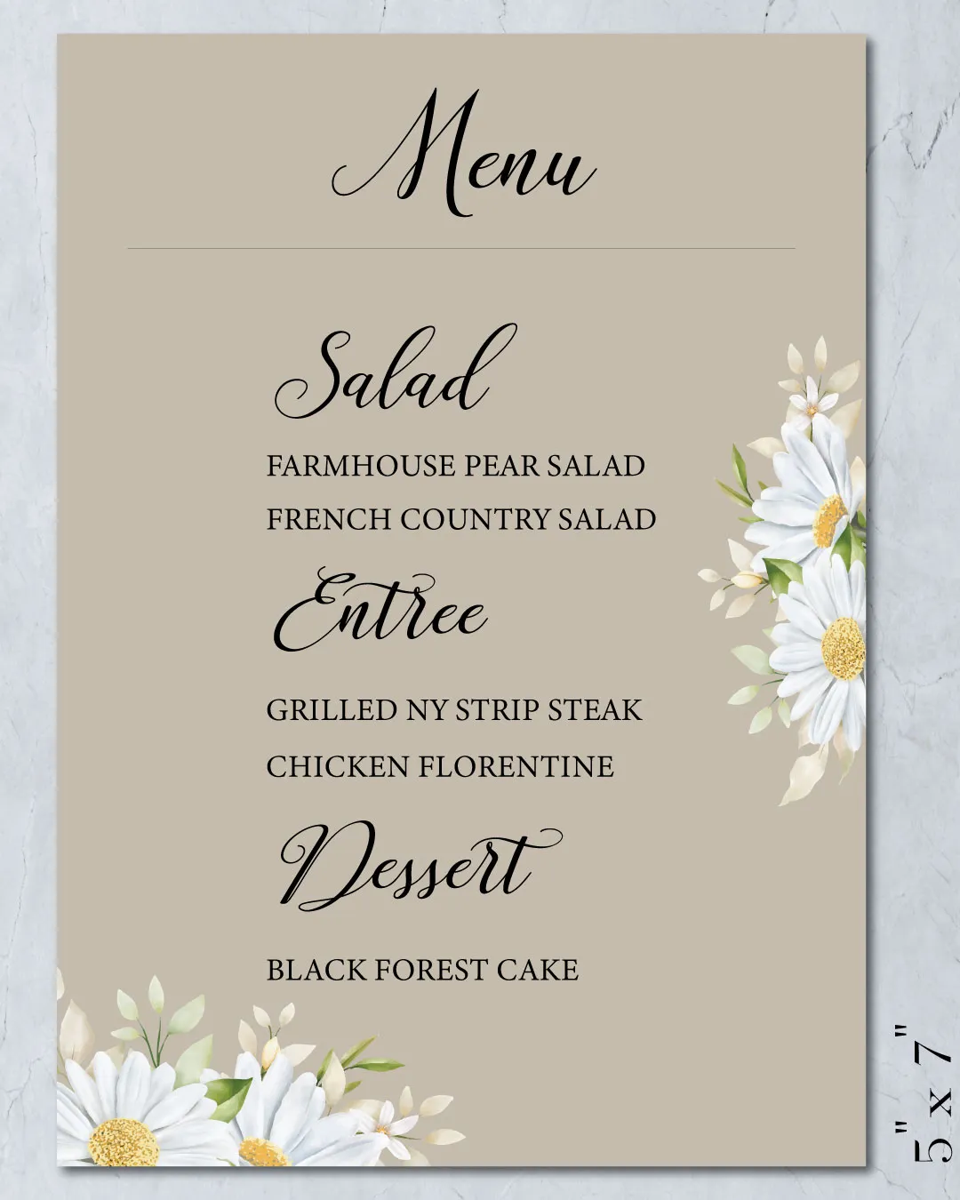 AP Printing - Ocher Warmth Wedding Menu Cards - Custom Printing Services