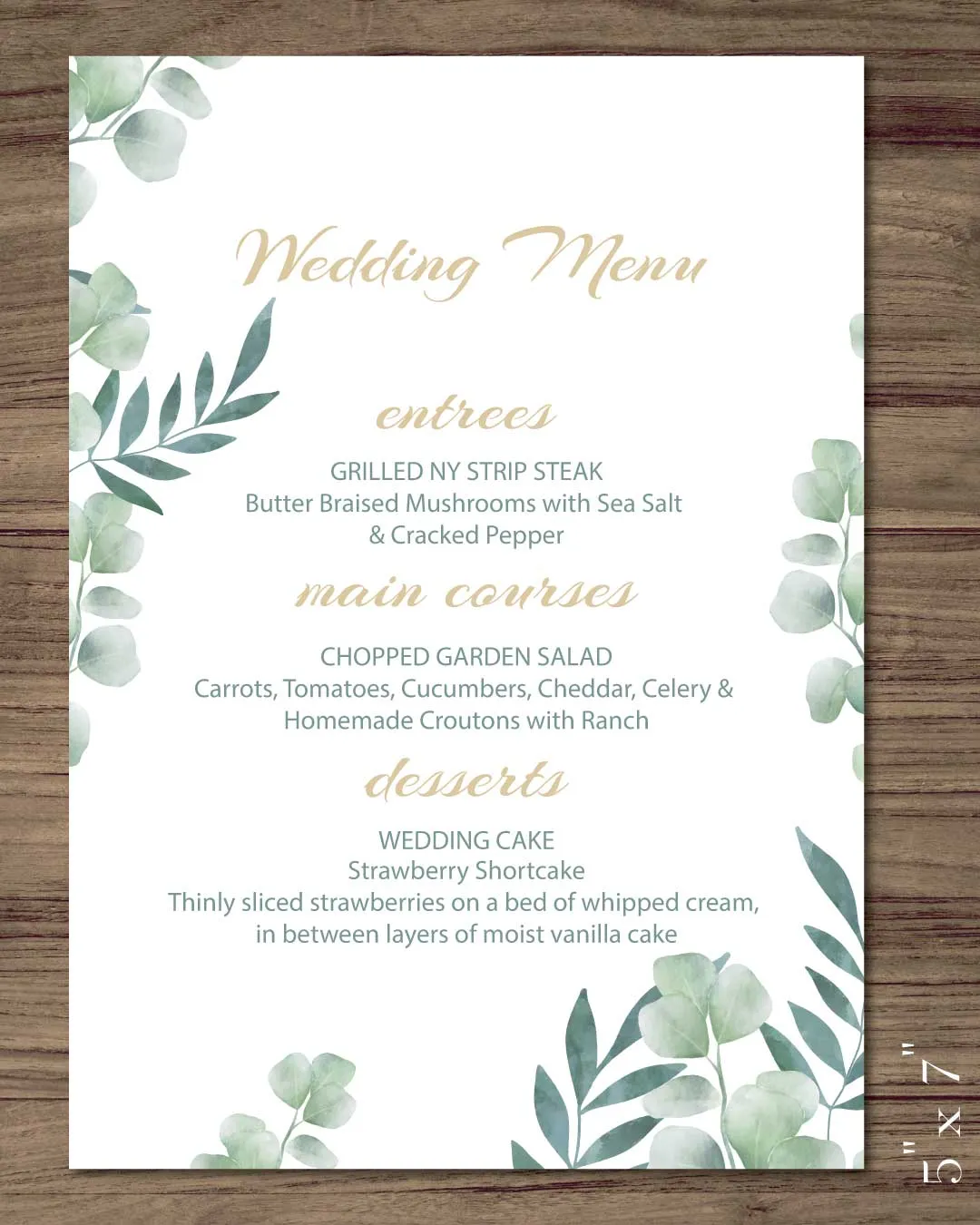 AP Printing - Jungle Lights Wedding Menu Cards - Custom Printing Services