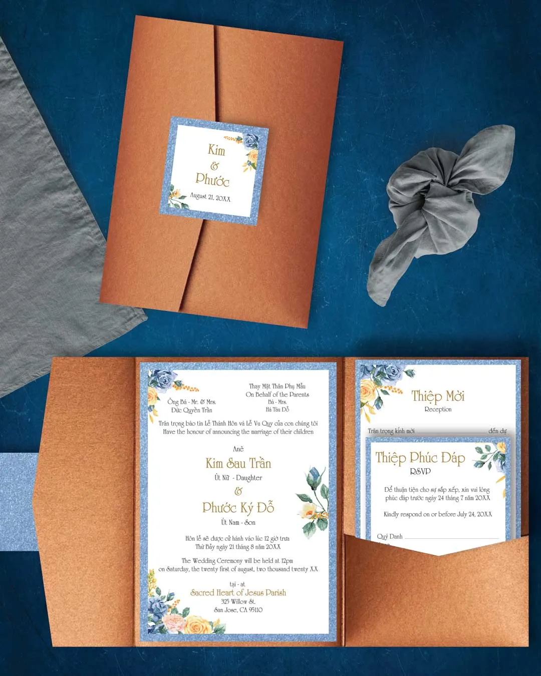 A7 Himalaya Pockets Wedding Invitation