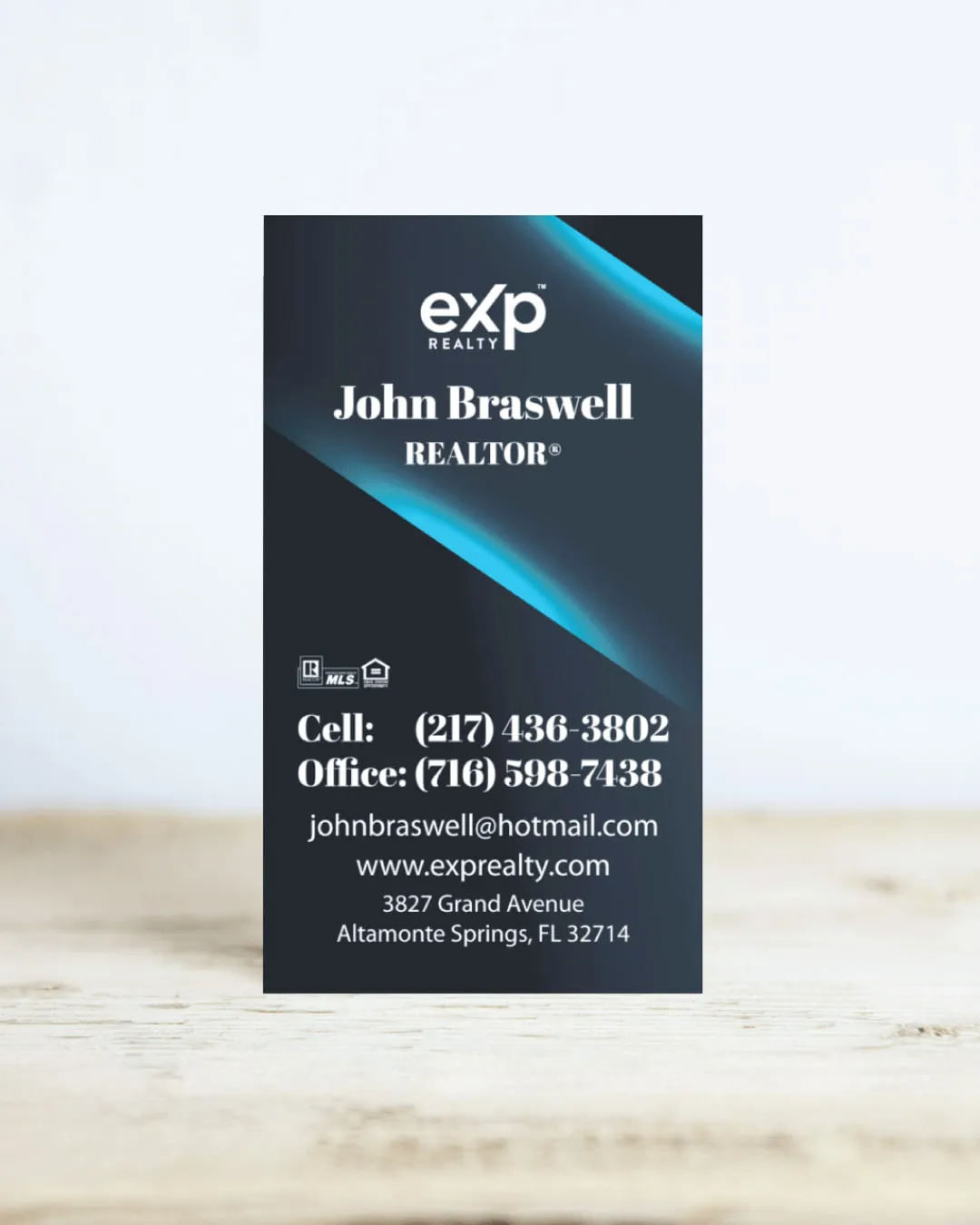 AP Printing - Exp Realty Neon Blue Standard Business Cards - Custom Printing Services