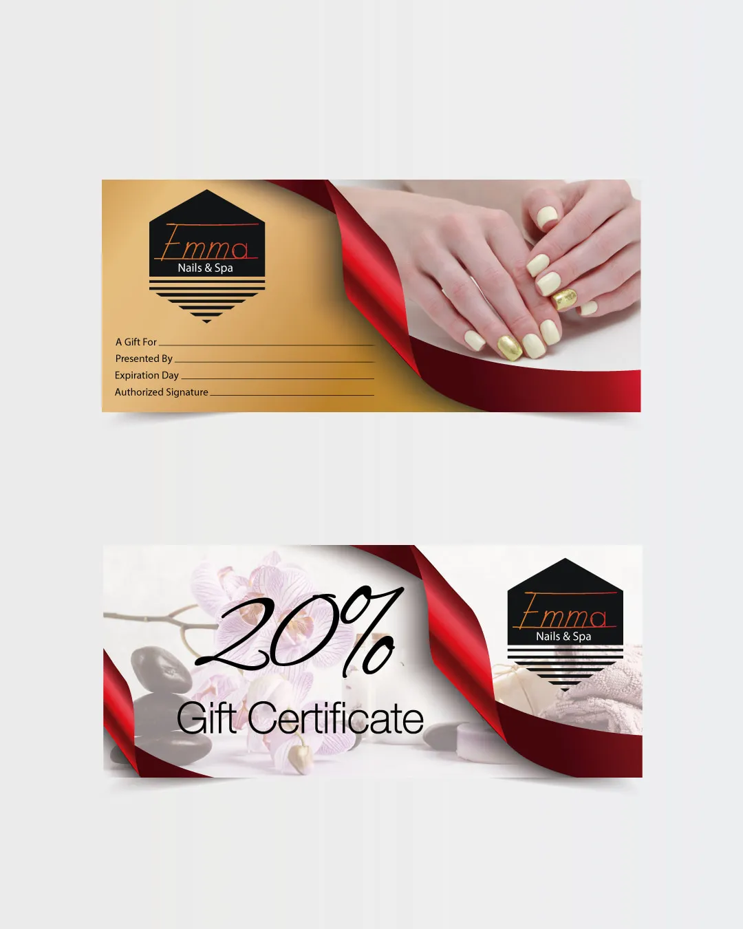 Gold Label Nails & Spa Gift Certificate AP Printing - Gold Label Nails & Spa Gift Certificate - Custom Printing Services