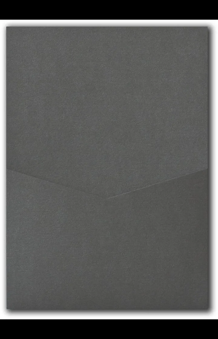 Steel Gray Metallic Pocket & Folder Invitation Card, A7 Denali AP Printing - Steel Gray Metallic Pocket & Folder Invitation Card, A7 Denali - Custom Printing Services