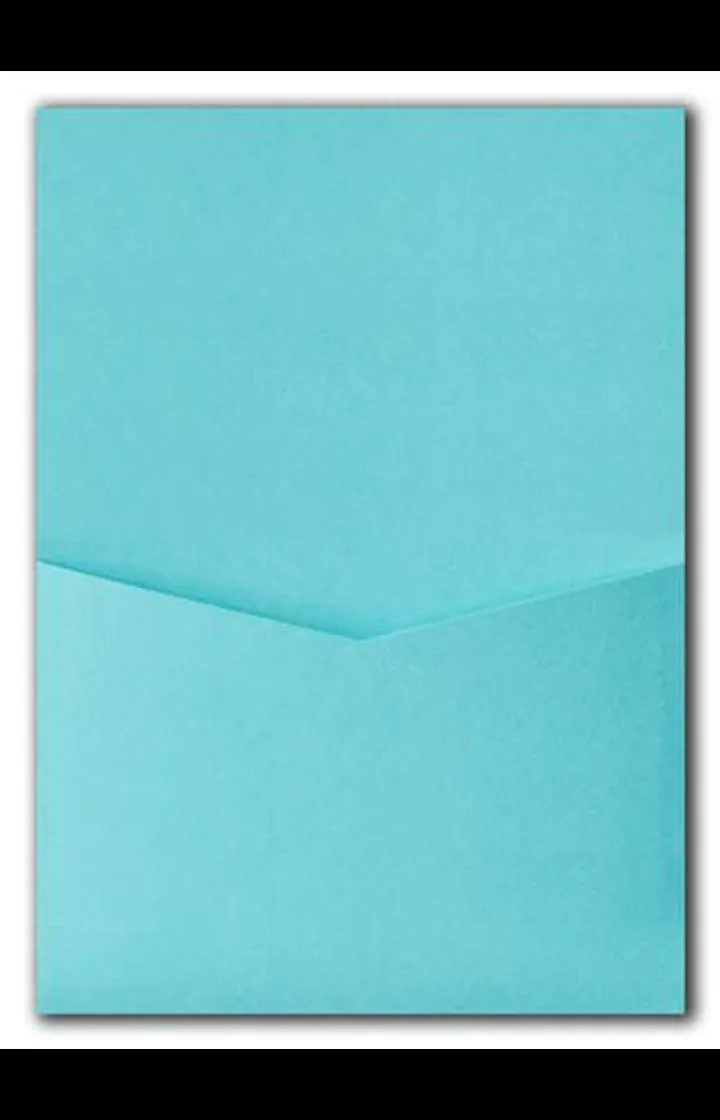 Tiffany Blue Solid Pocket & Folder Invitation Card, A7 Denali AP Printing - Tiffany Blue Solid Pocket & Folder Invitation Card, A7 Denali - Custom Printing Services