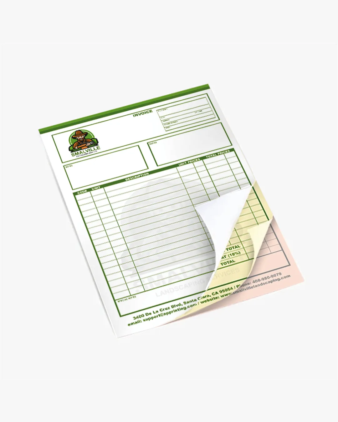 Landscaping Carbonless Form AP Printing - Landscaping Carbonless Form - Custom Printing Services