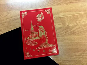 AP Printing - DR12-DB-V [V-L-01] Radiant Matrimony Bride & Groom Wedding Invitation - Custom Printing Services