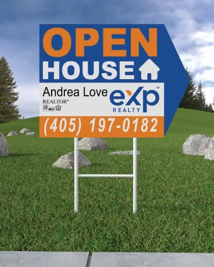 Exp Realty Vibrant Blue Arrow Shape Sign AP Printing - Exp Realty Vibrant Blue Arrow Shape Sign - Custom Printing Services