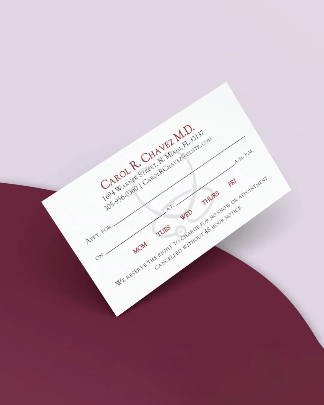 AP Printing - Simple Design With Stethoscope Standard Business Cards - Custom Printing Services