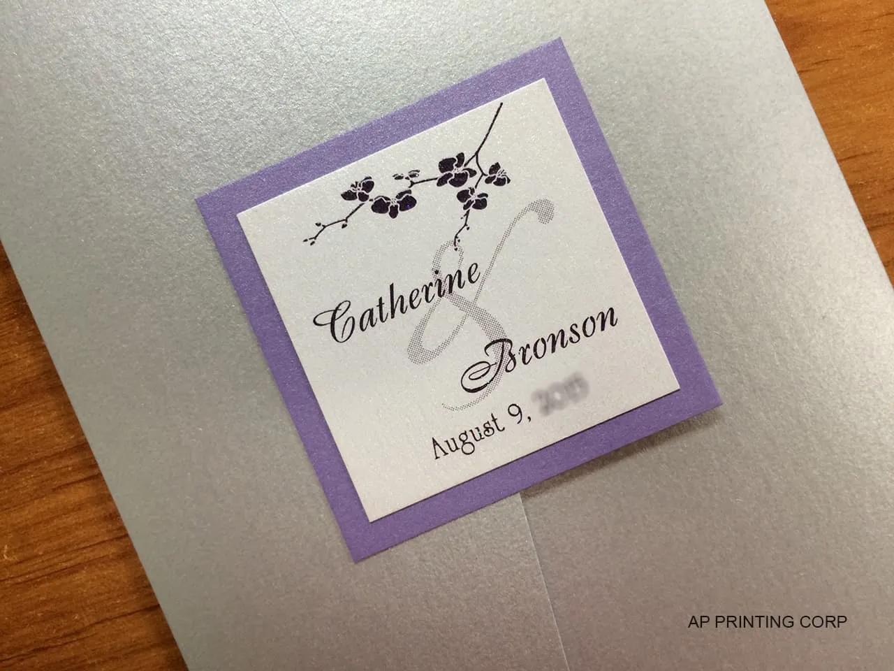 AP Printing - PAL-57-MMM Silver, Amethyst, Ice Silver Pocket & Folder Invitation - Custom Printing Services
