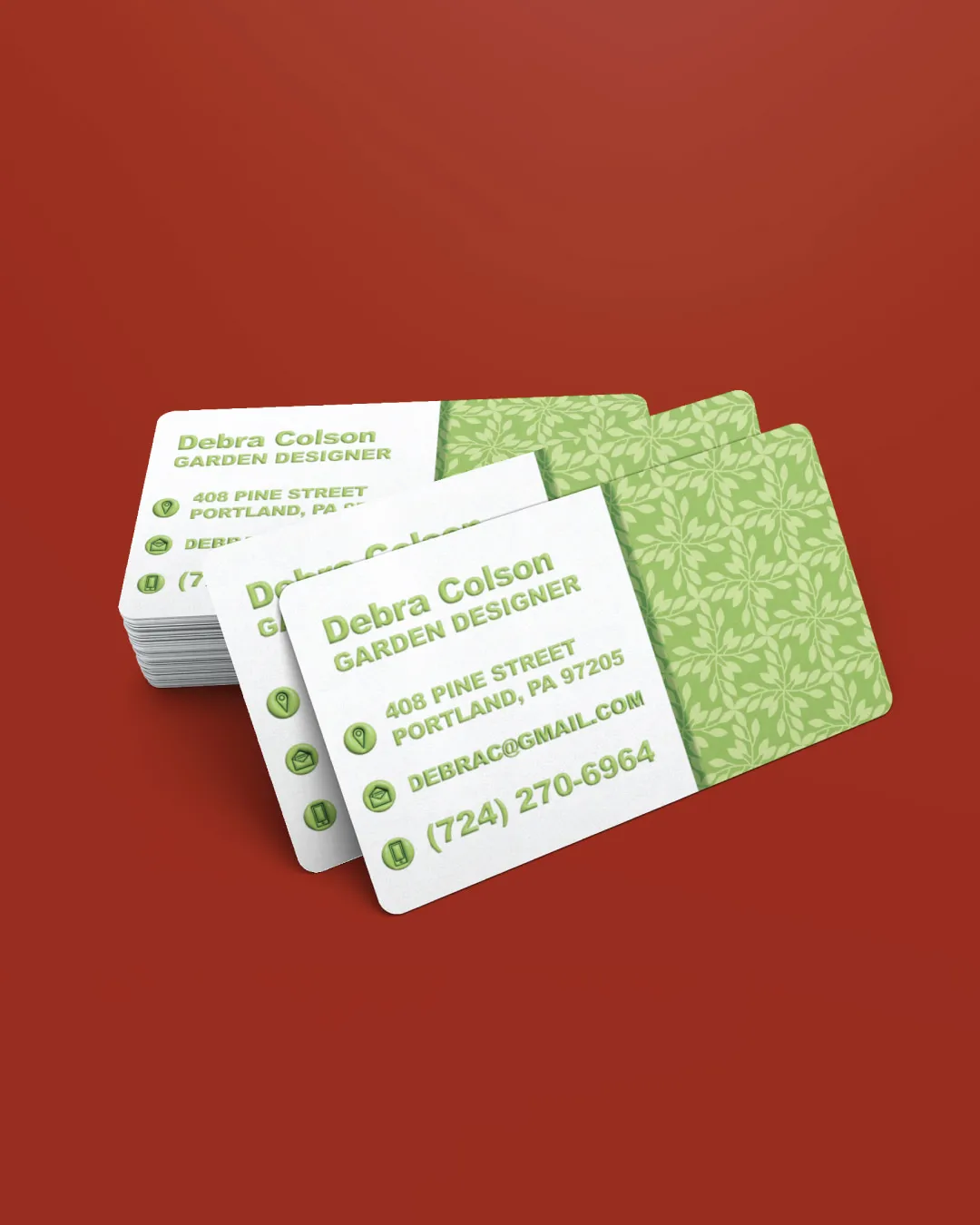 AP Printing - Green Relief Leaves Raised Spot UV Business Cards - Custom Printing Services