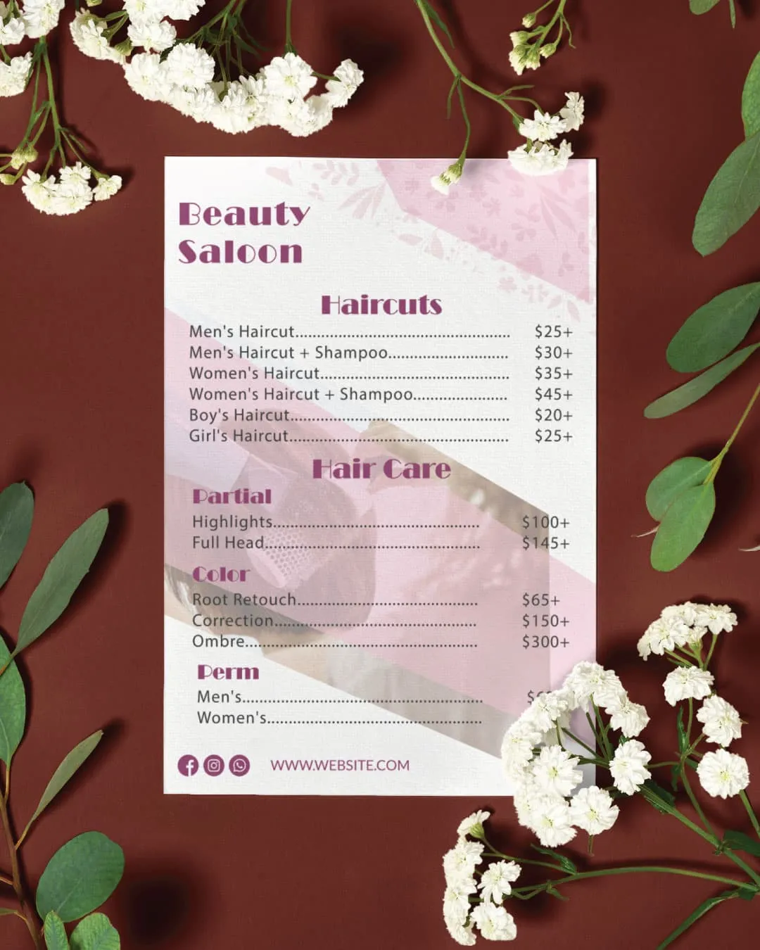 Delicate Opaque Photos Menu AP Printing - Delicate Opaque Photos Menu - Custom Printing Services