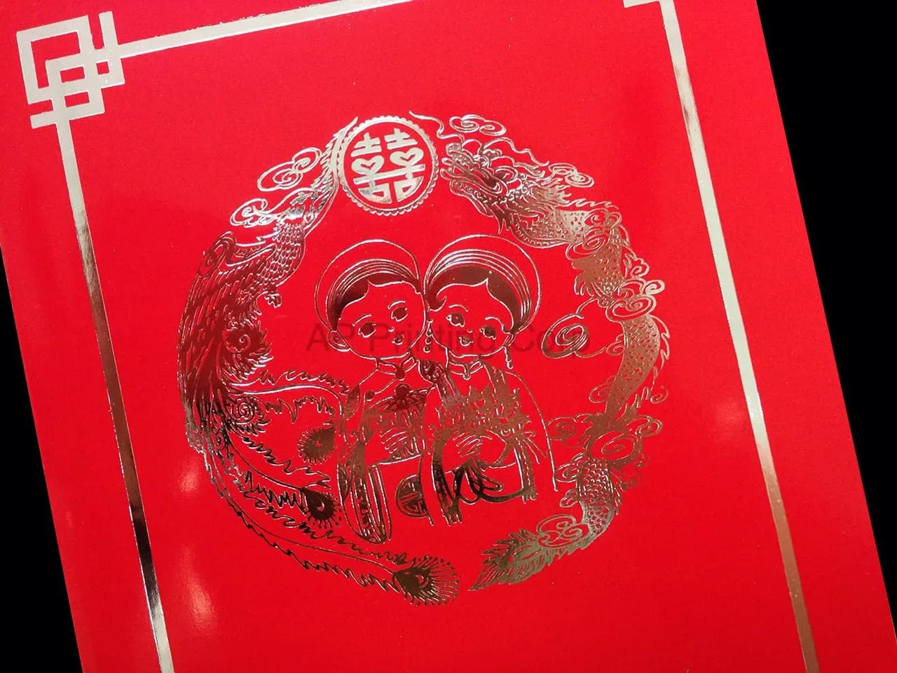 AP Printing - DRRP1-DB-S [V-L-01] Ornate Serenity Bride & Groom Wedding Invitation - Custom Printing Services
