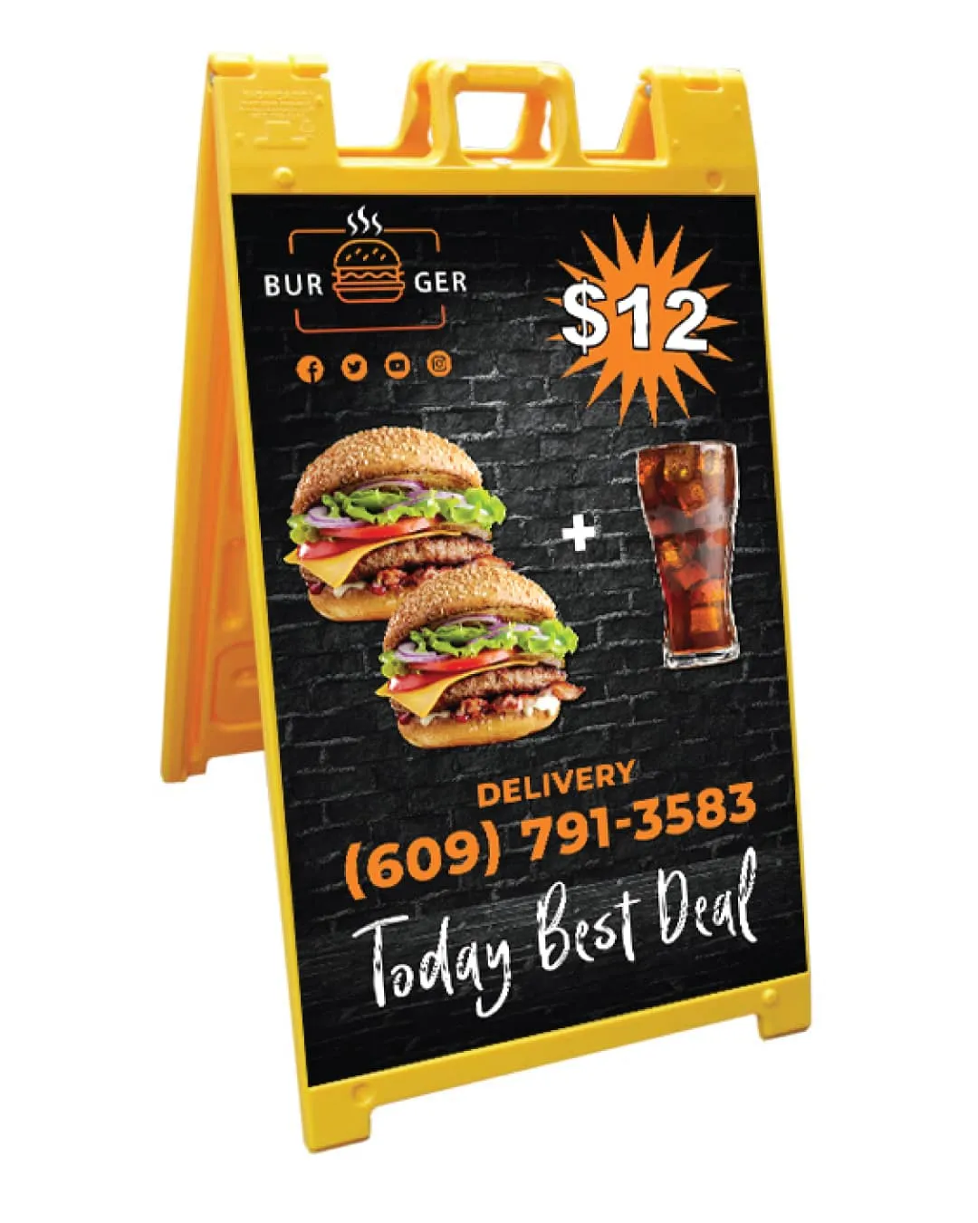 Black Brick Design A Frame Signs AP Printing - Black Brick Design A Frame Signs - Custom Printing Services