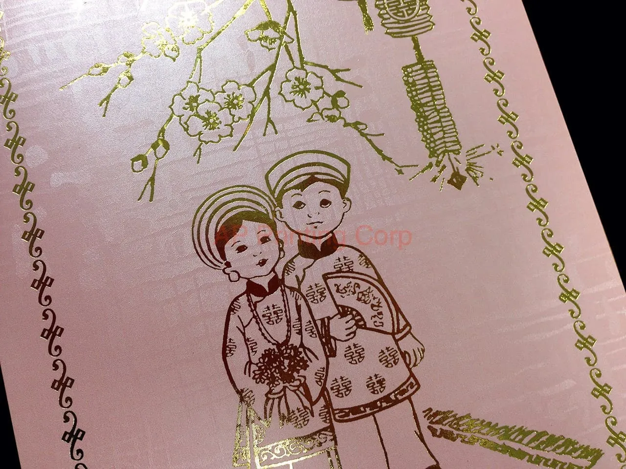AP Printing - DRCM-HT-V [V-L-01] Eternal Blossom Bride & Groom Wedding Invitation - Custom Printing Services