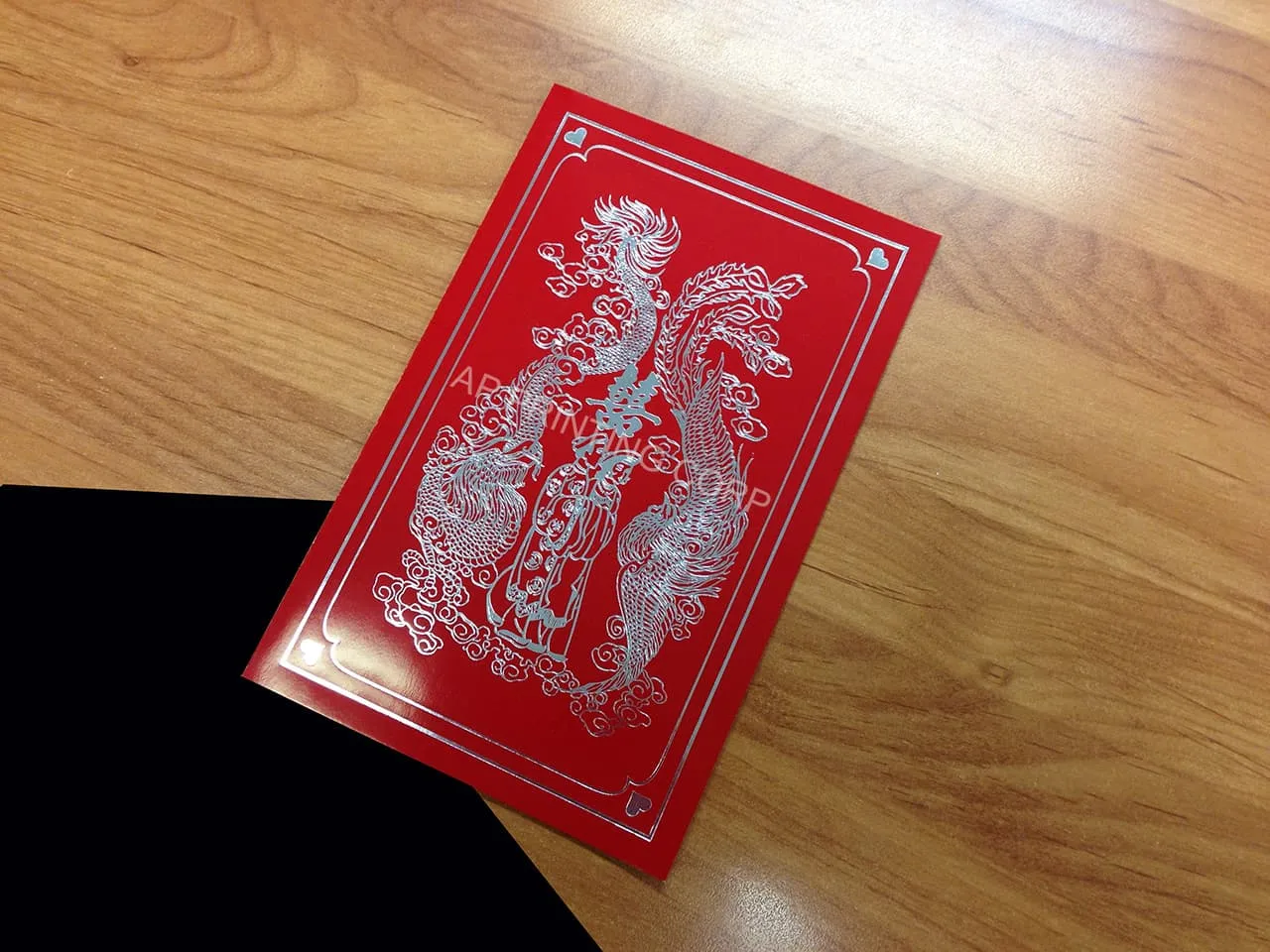 AP Printing - DRRP2-DB-S [V-L-01] Cherry Blossom Joy Bride & Groom Wedding Invitation - Custom Printing Services