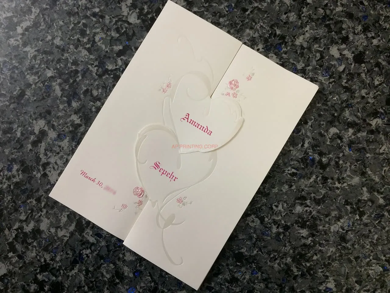 AP Printing - ART-84076 [I-11] Rose Heart Serenade Wedding Invitation - Custom Printing Services