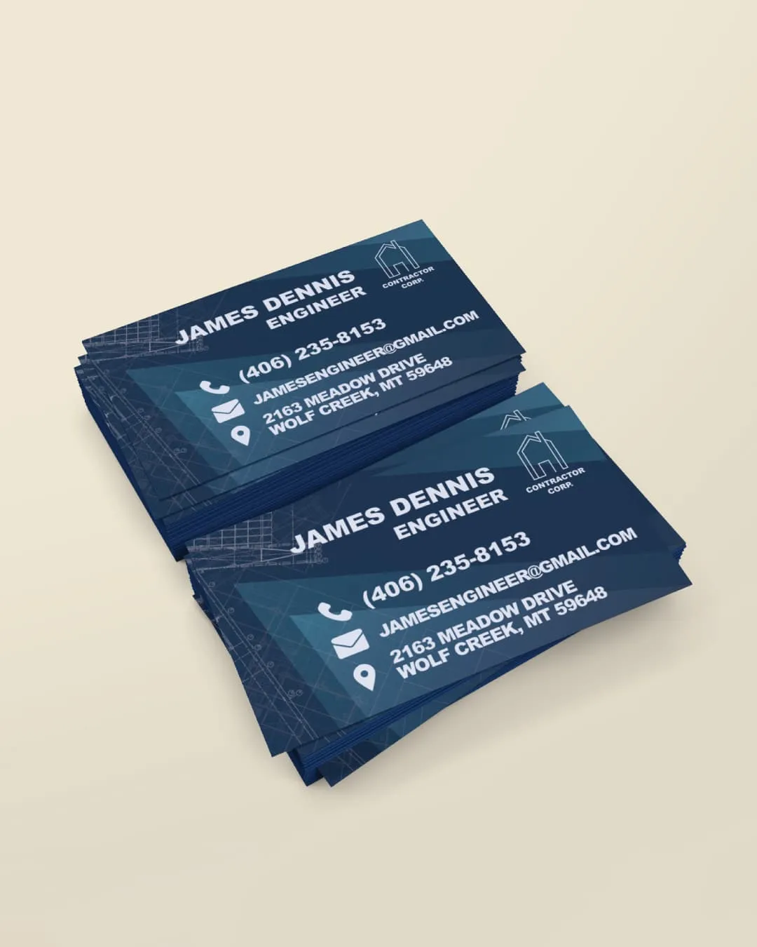 AP Printing - Blue Planes Background Standard Business Cards - Custom Printing Services