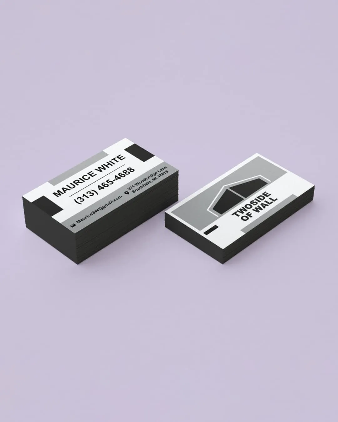 AP Printing - Simple White Black Painted Edge Business Cards - Custom Printing Services