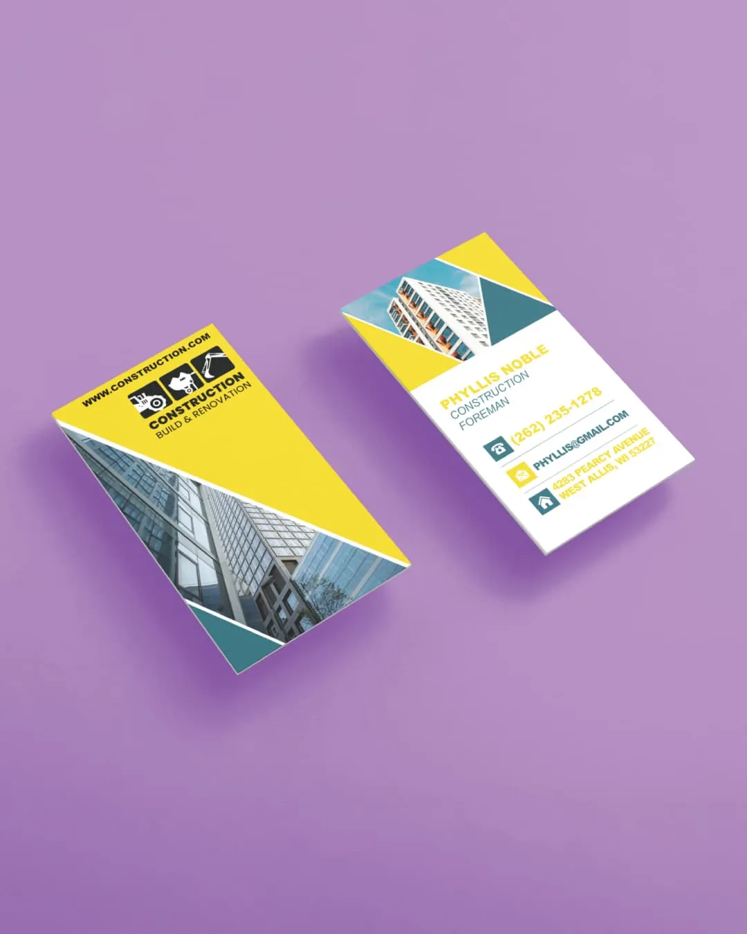 AP Printing - Yellow Design Standard Business Cards - Custom Printing Services