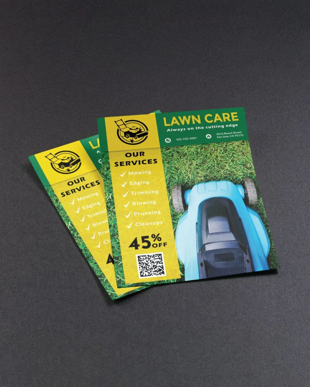 Yellow with Grass and Mower Flyers AP Printing - Yellow with Grass and Mower Flyers - Custom Printing Services