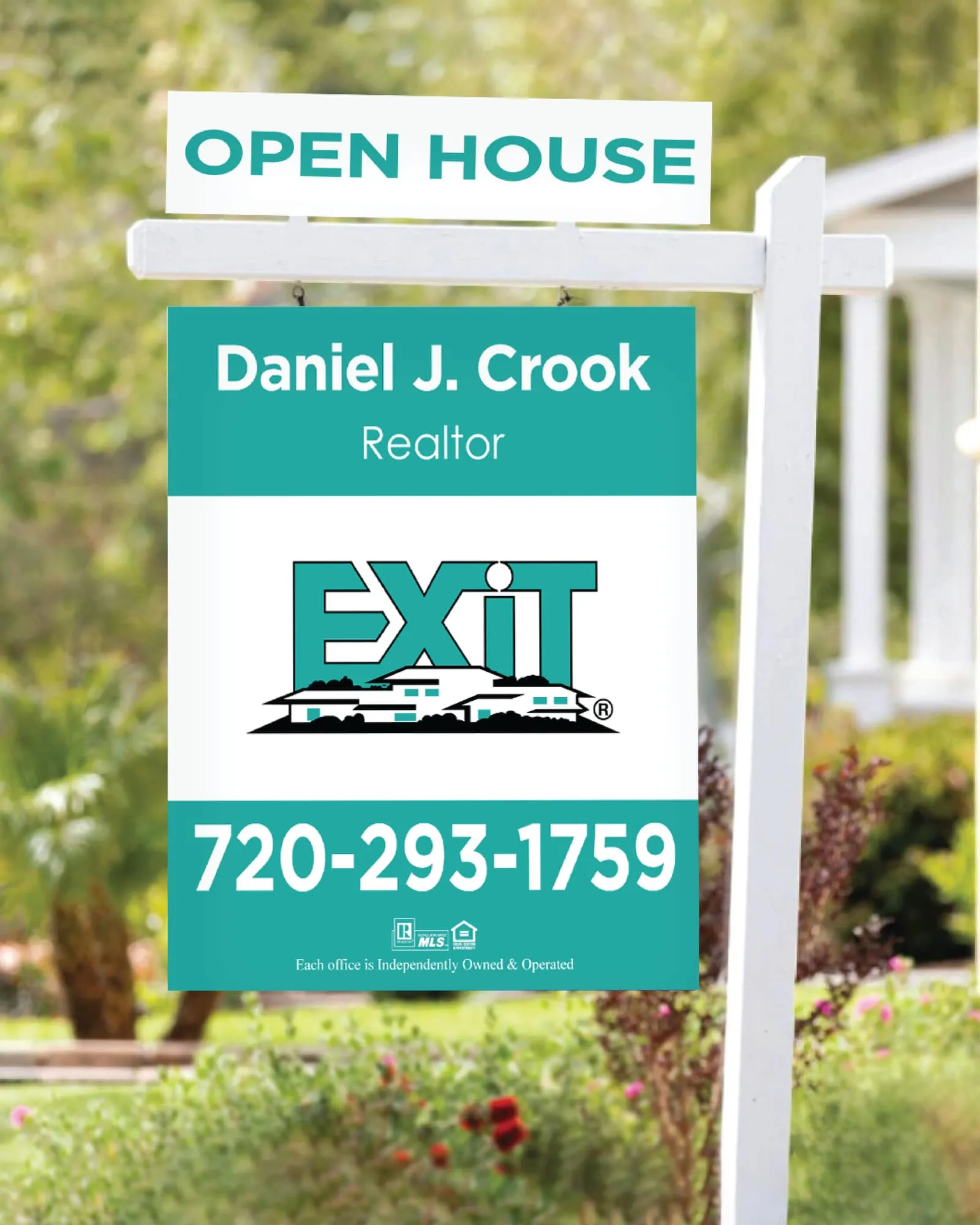 AP Printing - Exit Realty Minimalist Turquoise Colonial Sign - Custom Printing Services