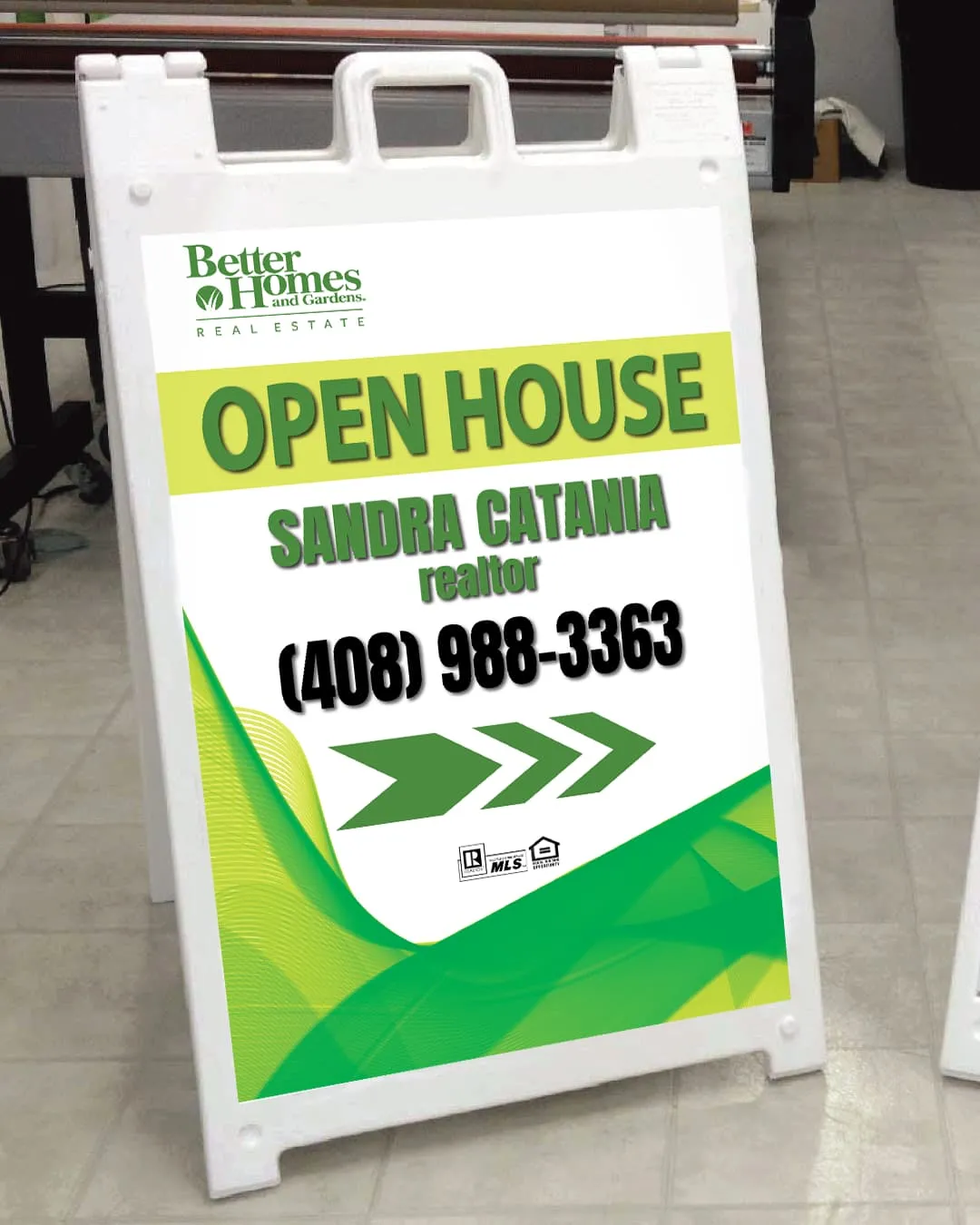 BHGRE Waves of Different Greens A Frame Sign AP Printing - BHGRE Waves of Different Greens A Frame Sign - Custom Printing Services