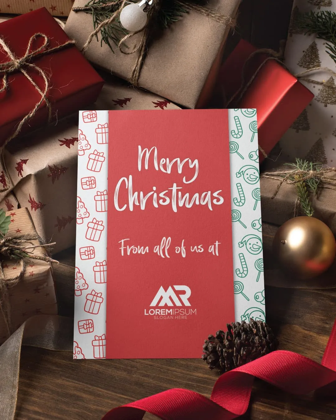 Red Stripe Festive Greetings AP Printing - Red Stripe Festive Greetings - Custom Printing Services