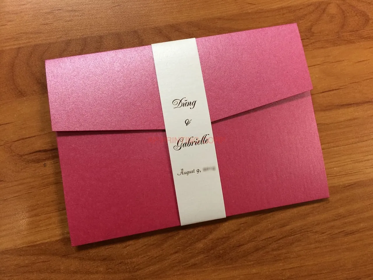 AP Printing - PAL-R-57-MMM-Band Azalea, Gold, Opal Pocket & Folder Invitation - Custom Printing Services