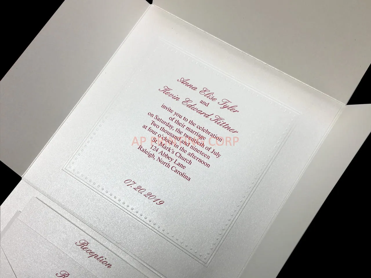 AP Printing - Distinctive Dots [CC-70] Pocket & Folder Invitation - Custom Printing Services