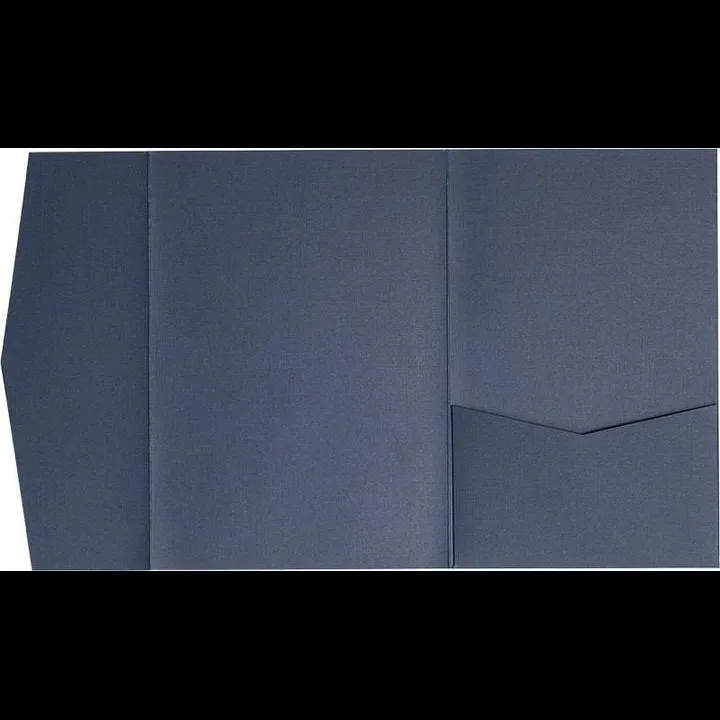 Blazer Blue Linen Pocket & Folder Invitation Card, A-7.5 Himalaya AP Printing - Blazer Blue Linen Pocket & Folder Invitation Card, A-7.5 Himalaya - Custom Printing Services