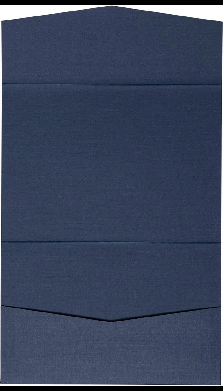 Blazer Blue Linen Pocket & Folder Invitation Card, A7 Atlas AP Printing - Blazer Blue Linen Pocket & Folder Invitation Card, A7 Atlas - Custom Printing Services